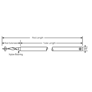 Window Balance, Tubular, Non-Tilt, Standard Rod, White Bushing - 33&quot; | 76SMS33