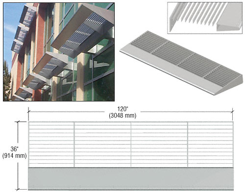 C.R. Laurence CRL Metallic Silver 10&#39; 7700 Series Aluminum Sunshade Systems | 77103