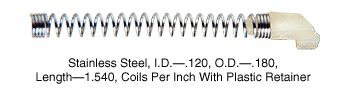 C.R. Laurence CRL 1.54&quot; Long Slide Bolt Spring with Plastic Retainer - Package | 8567K