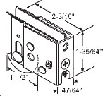 Sliding Glass Door Roller with 1-1/2&quot; Nylon Wheel 3/4&quot; Wide Housing | 9338N