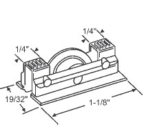 3/8&quot; Nylon Window Roller Assembly - Package | 900-10784  | 90010784