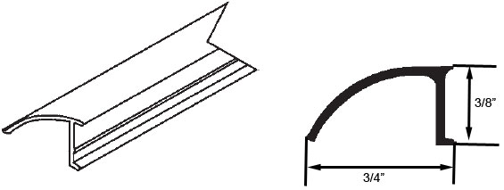 STB Snap-In-Vinyl Glazing Bead, 3-Line, Brown, 72&quot; Sections, Pack of 20 | 90011480