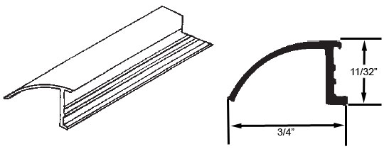 STB Snap-In-Vinyl Glazing Bead, 3-Line, White, 72&quot; Sections, Pack of 20 | 90011481W