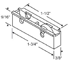 17/32&quot; Steel Window Roller Assembly - Package | 900-11564 | 90011564