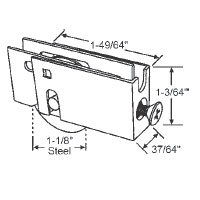 1-1/2&quot; Tandem Steel Sliding Glass Door Roller with 13/16&quot; Wide Housing | 90014295C