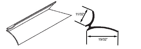 STB Snap-In-Vinyl Glazing Bead, 3-Line, White, 72&quot; Sections, Pack of 20 | 90014895W