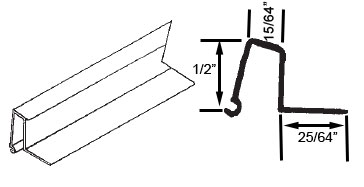 STB Snap-In-Vinyl Glazing Bead, Misc. Shape, White, 72&quot; Sections, Pack of 20 | 90016225