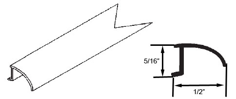 STB Snap-In-Vinyl Glazing Bead, 3-Line, Black, 72&quot; Sections, Pack of 20 | 90016344B