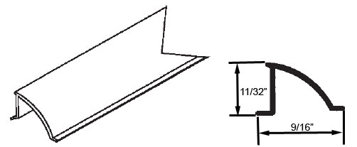 STB Snap-In-Vinyl Glazing Bead, 3-Line, White, 72&quot; Sections, Pack of 20 | 90016422