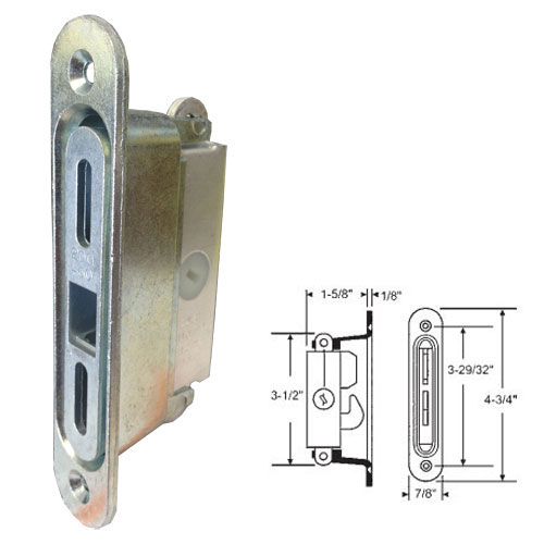 TechnologyLK STB Sliding Glass Patio Door Lock, Mortise Type, 3-11/16&quot; Screw Holes  | 90018867