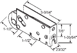 1-1/2&quot; Tandem Steel Sliding Glass Door Roller with 13/16&quot; Wide Housing | 90022693SPB