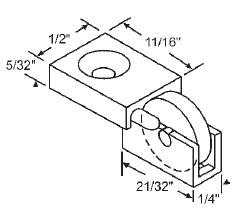 1/2&quot; Nylon Window Roller Assembly - Package | 900-8212  | 9008212