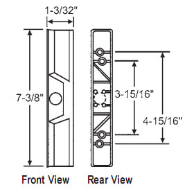 TechnologyLK STB Sliding Glass Patio Door Outside Pull for Internal Locking Handle Set, Metal, Black, 3-15/16&quot; or 4-15/16&quot;  Screw Holes  | 9008281M