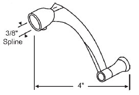 TechnologyLK STB Window Operator Handle, Crank Type, Champagne, 3/8&quot;-11 Spline Size | 9008869CH
