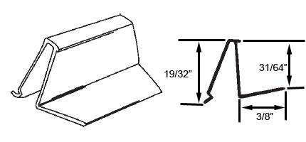 STB Snap-In-Vinyl Glazing Bead, Misc. Shape, Black, 72&quot; Sections, Pack of 20 | 9009954