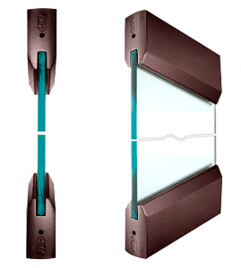 C.R. Laurence CRL SPS Style 91 - 4&quot; Tapered Rails Top and Bottom for 1/2&quot; Glass-Dark Bronze Anodized | 91DU