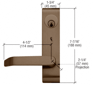 C.R. Laurence Jackson Duranodic Bronze Finish Locking Flat Lever Outside Trim | 95LV02BRZ