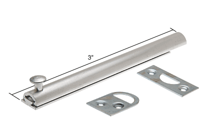 C.R. Laurence Slide Bolt, 3&quot; Long, Aluminum | 973