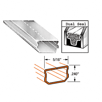 C.R. Laurence CRL Clear Anodized Low Profile 5/16&quot; Wide Dual Seal Insulating Glass Spacer - Qty 20 - 12 ft long each | 99126