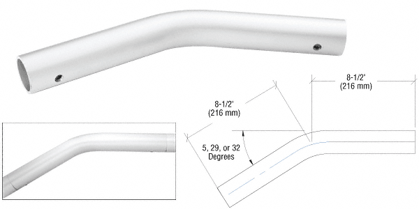C.R. Laurence CRL ACRS Satin Anodized Acute 5 Degree Tangent Bend | A19ABN5