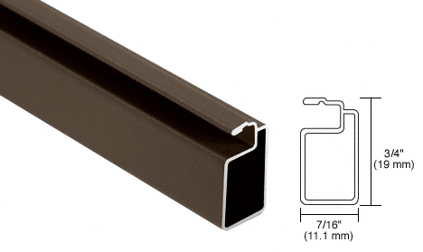 C.R. Laurence CRL Bronze Finish 3/4&quot; x 7/16&quot; Extruded Aluminum Screen Frame - 12 ft | A347BRZ