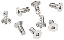 CRL Satin Chrome Allen 6 mm x 12 mm Cover Plate Flat Head Screws - Package | A612SC