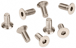 CRL Polished Nickel Allen 6 mm x 15 mm Cover Plate Flat Head Screws - Package | A615PN