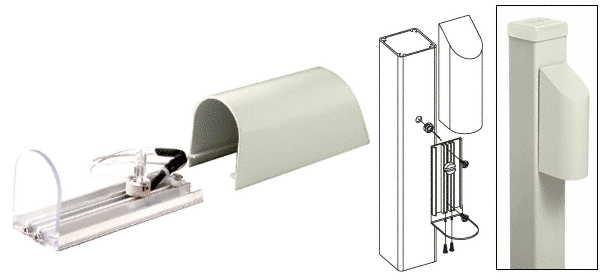 C.R. Laurence CRL Oyster White Aluminium Post Mounted Decorative Light with Hood  | ACH10W