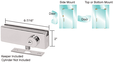 C.R. Laurence CRL Polished Stainless Finish AMR Series Patch Lock Body Only | AMR205PS