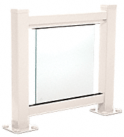 C.R. Laurence CRL Oyster White 100 Series Aluminum Glass Railing System Large Showroom Display- No Base | ARS1LN0W