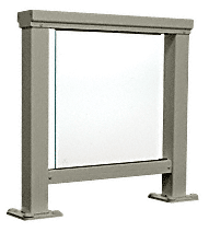 C.R. Laurence CRL Beige Gray 200 Series Aluminum Glass Railing System Large Showroom Display- No Base | ARS2LNBGY