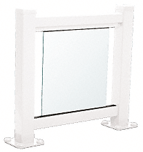 C.R. Laurence CRL Sky White 350 Series Aluminum Glass Railing System Small Showroom Display- No Base | ARS35SN