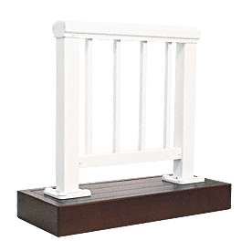C.R. Laurence CRL White Small Aluminum Railing Showroom Picket Display With Wood Base | ARS4PS