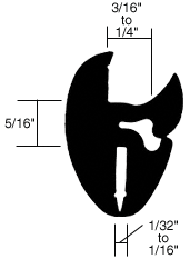 CRL-Automotive CRL Two-Piece Self-Sealing Universal Weatherstrip 1/32&quot; to 1/16&quot; Panel - 3/16&quot; to 1/4&quot; Glass | AS1216