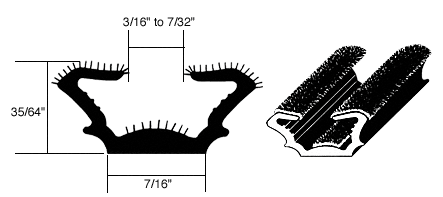 CRL-Automotive CRL Flexible Flocked Rubber Glass Run Channel for 1965-1968 Ford and Mercury - 96 in long | AS139596