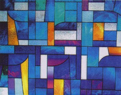 Abstract Stained Glass Decorative Window Film | Abstract Stained Glass Window Film | SGWFA
