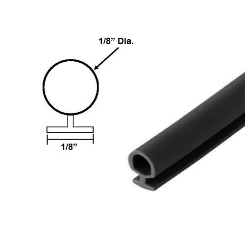 Automotive Black Bulb Type Gasket, 1/8&quot; Dia., 1/8&quot; Backing - 20 Ft.  | AGSRKL20