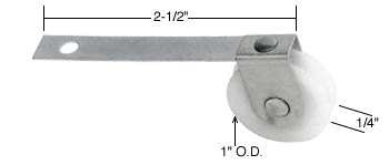 C.R. Laurence CRL Sliding Screen Door Spring Tension Roller 1&quot; Nylon Wheel - Bulk | B521B