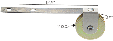 C.R. Laurence CRL Sliding Screen Door Spring Tension Roller 1&quot; Steel B.B. Wheel - Package | B524