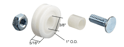 C.R. Laurence 1&quot; Nylon Replacement Roller with Offset Groove - Package | B554