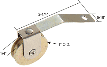 C.R. Laurence CRL Sliding Screen Door Spring Tension Roller 1&quot; Steel B.B. Wheel for Academy Mfg. Doors - Package | B576