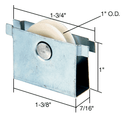 C.R. Laurence CRL Sliding Screen Door Bottom Roller 1&quot; Nylon Wheel for Empire &amp; Better-Bilt Doors - Package | B579