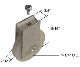 C.R. Laurence CRL Sliding Screen Door Bottom Roller 1-1/4&quot; Nylon Wheel for Daryl Doors - Package | B581