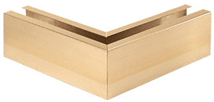C.R. Laurence CRL Polished Brass 12&quot; 90&amp;#186; Mitered Corner Cladding for B5S Series Standard Square Base Shoe | B5S90PB