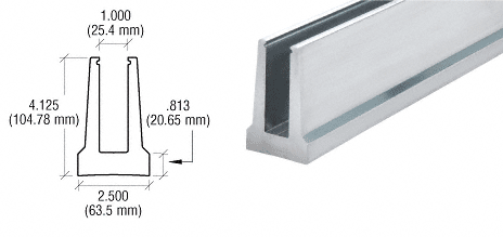 C.R. Laurence CRL Mill Aluminum Tapered Base Shoe Undrilled - 10 ft Long | B5T10