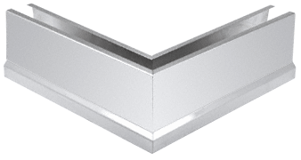 C.R. Laurence CRL Polished Stainless 12&quot; 90&amp;#186; Mitered Corner Cladding for B5T Series Tapered Base Shoe | B5T90PS