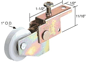 C.R. Laurence Sliding Screen Door Bottom Roller 1&quot; Nylon Wheel for Pacesetter Doors - Package | B605