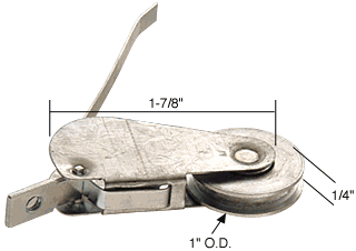 C.R. Laurence CRL Sliding Screen Door Spring Tension Roller 1&quot; Steel B.B. Wheel - Package | B608