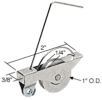 C.R. Laurence CRL Sliding Screen Door Spring Tension Roller 1&quot; Steel Ball Bearing Wheel - Bulk | B610B