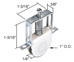 C.R. Laurence CRL Sliding Screen Door Bottom Roller 1&quot; Steel Ball Bearing Wheel for Columbia Doors - Package | B617